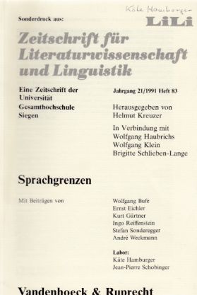 Immagine del venditore per Zu Thomas Manns Schiller-Bild. Eine Dankrede . Sonderdruck aus Zeitschrift fr Literaturwissenschaft und Linguistik. Jg. 21; Heft 83. venduto da Fundus-Online GbR Borkert Schwarz Zerfa