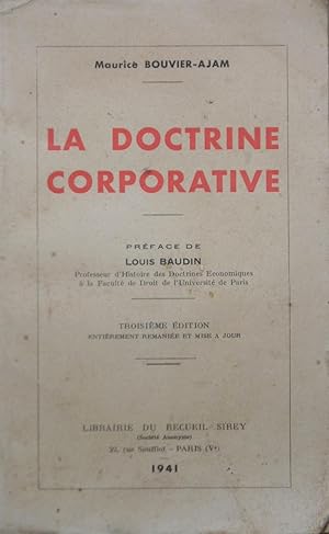 Seller image for La doctrine corporative for sale by Bouquinerie L'Ivre Livre
