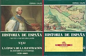 Imagen del vendedor de Historia de Espaa [Ramn Menndez Pidal]. Tomo XXXI [31]. La poca de la Ilustracin. I: El Estado y la Cultura (1759-1808) & II: Las Indias y la Politica Exterior. (2 vol.) a la venta por Lirolay