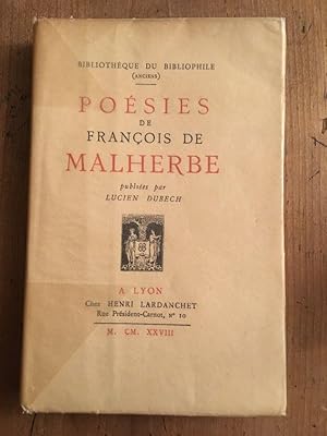 Bild des Verkufers fr Posies de Franois de Malherbe, publies par Lucien Dubech zum Verkauf von Librairie des Possibles