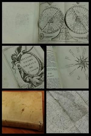 Imagen del vendedor de Epitome cosmografica, o compendiosa introduttione all'astronomia, geografia, & idrografia, per l'uso, dilucidatione, e fabbrica delle sfere, globi, planisferj, astrolabj e Tavole geografiche e particolarmente degli stampati, e spiegati nelle publiche lettioni dal p. maestro Vincenzo Coronelli M.C. cosmografo della Serenissima Republica di Venetia, e lettore di geografia . per l'Accademia . degli Argonauti. Antiporta allegorica, tabelle nel testo e 36 tavole incise in rame fuori testo di cui 30 a doppia pagina, una con due volvelle mobili e 6 pi volte ripiegate, pergamena moderna, dorso iscritto. Leggere fioriture su alcune carte. a la venta por FIRENZELIBRI SRL