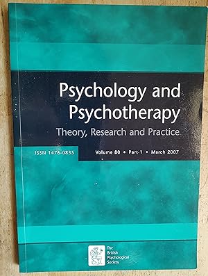Psychology and Psychotherapy March 2007 Volume 80 Part 1 / Tom Boyd and Andrew Gumley "An experie...
