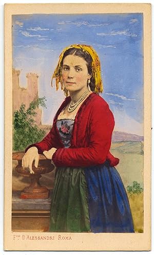 CDV Ischia Naples Woman Traditional costume Orig. photo D'Alessandri 1870 S1096