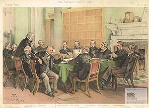 The Cabinet Council, 1883. Color-Lithograph of Vincent Brooks, Day & Son, London 1883