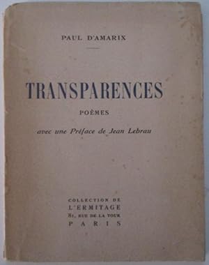 Seller image for Transparences. Poemes for sale by Mare Booksellers ABAA, IOBA