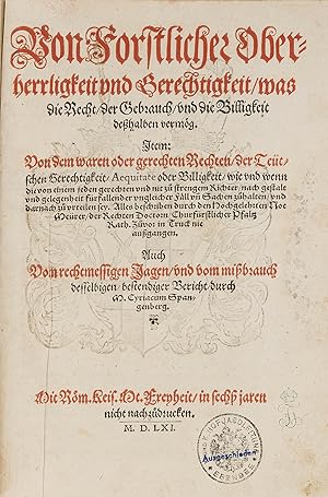 Bild des Verkufers fr Von Forstlicher Oberherrligkeit und Gerechtigkeit, Was die. zum Verkauf von The Lawbook Exchange, Ltd., ABAA  ILAB