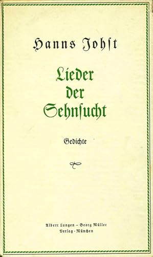 Imagen del vendedor de Lieder der Sehnsucht. a la venta por ANTIQUARIAT MATTHIAS LOIDL