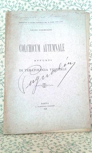 Seller image for COLCHICUM AUTUMNALE. Appunti di Teratologia Vegetale. for sale by Accademia degli Erranti di Vada Monica