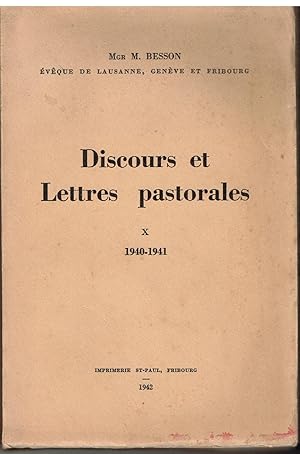 Bild des Verkufers fr Discours et lettres pastorales VI 1940-1941 zum Verkauf von Librairie l'Aspidistra