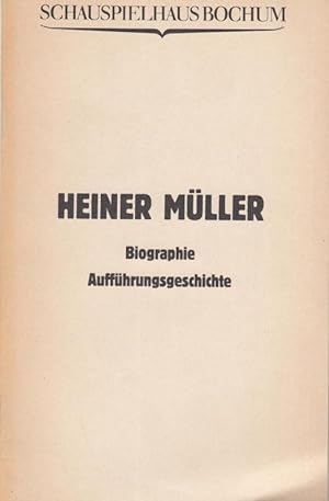 Image du vendeur pour Biographie . Auffhrungsgeschichte. Spielzeit 1981 / 1982. mis en vente par Antiquariat Carl Wegner