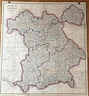 Statistische Karte vom Königreich Bayern, Zugleich Übersichts- und Post-Karte von Süd-West-Deutsc...