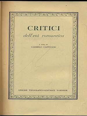 Bild des Verkufers fr Critici dell'eta' romantica zum Verkauf von Librodifaccia