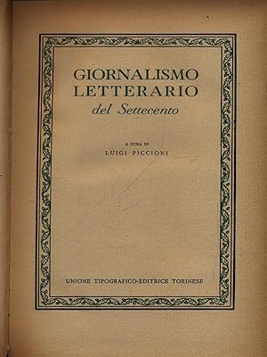 Seller image for Giornalismo letterario del settecento for sale by Librodifaccia