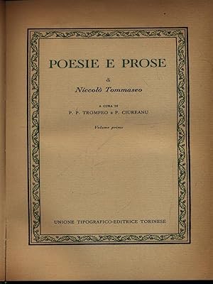 Bild des Verkufers fr Poesie e prose vol. 1 zum Verkauf von Librodifaccia