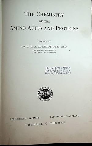 Seller image for The chemistry of the amino acids and proteins for sale by ANTIQUARIAT.WIEN Fine Books & Prints