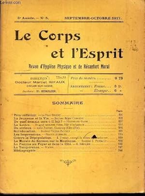 Seller image for LE CORS ET L'ESPRIT - N5 - SEPT-OCT 1917 / Pour reflechir par le Pere Gratry / LA jeunesse et la vie du Dr H Carriere / LA lettre du Sergent Ad. Gyzin etc. for sale by Le-Livre