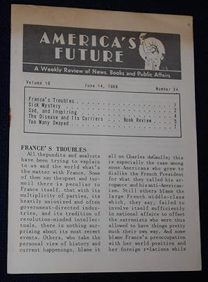 Imagen del vendedor de America's Future, Volume 10, June 14, 1968, Number 24 a la venta por Pensees Bookshop