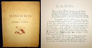 Manuscrits de Pierre Louys et de divers auteurs contemporains : Claude Farrère, André Gide, Jean ...