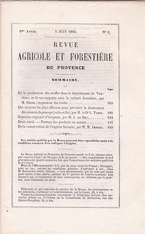 Seller image for Revue agricole et forestire de Provence - 6me anne - 5 juin 1866 - n 6 for sale by Pare Yannick