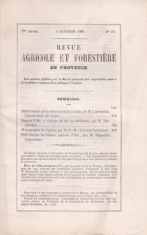 Seller image for Revue agricole et forestire de Provence - 7me anne - 5 octobre 1867 - n 10 for sale by Pare Yannick