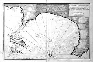 Bild des Verkufers fr Plan de la Baye du Gourien et des Isles Ste Marguerite" - Ile Sainte-Marguerite Lerins map carte Karte Hafen harbour port zum Verkauf von Antiquariat Steffen Vlkel GmbH