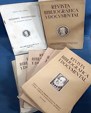 REVISTA BIBLIOGRAFICA Y DOCUMENTAL. IX Vols en 5 Tomos + suplementos + láminas. Falto de Suplemen...