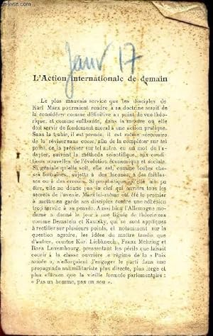 Bild des Verkufers fr L'ACTION INTERNATIONALE DE DEMAIN - EXTRAIT DE "L'AVENIR" -JANVIER 1917. zum Verkauf von Le-Livre
