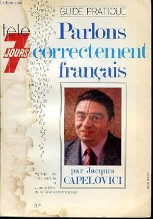 Bild des Verkufers fr PARLONS CORRECTEMENT FRANCAIS zum Verkauf von Le-Livre