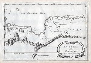 Image du vendeur pour La Lybie selon Herodote" - Lybia Lybien Sirte map carte Karte mis en vente par Antiquariat Steffen Vlkel GmbH