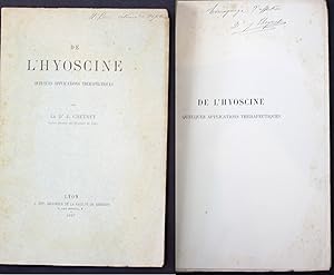 De L'Hyoscine quelques applications therapeutiques