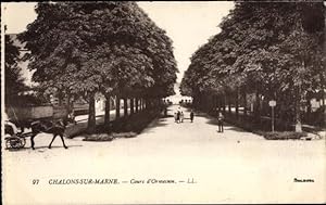 Ansichtskarte / Postkarte Chalons sur Marne, Course d'Ormesson, Straßenpartie, Kutsche, Kinder