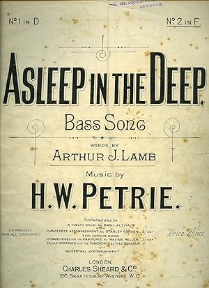 Imagen del vendedor de Asleep in the Deep | Bass Song [Vintage Piano Sheet Music] in F a la venta por Little Stour Books PBFA Member