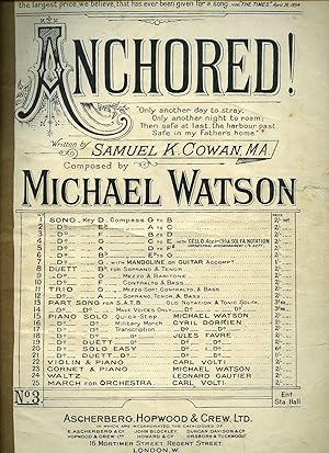 Imagen del vendedor de Anchored! [Vintage Piano Sheet Music] in F a la venta por Little Stour Books PBFA Member