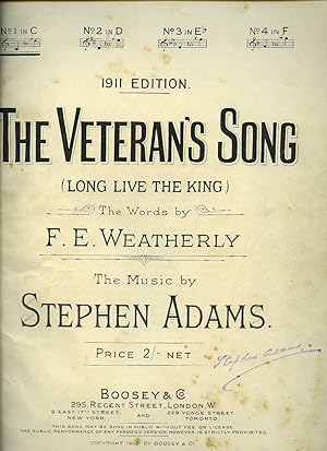 Immagine del venditore per The Veteran's Song (Long Live the King) [Vintage Piano Sheet Music] in C venduto da Little Stour Books PBFA Member