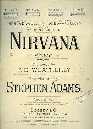 Immagine del venditore per Nirvana | Song [Vintage Piano Sheet Music] No. 1 in B flat venduto da Little Stour Books PBFA Member