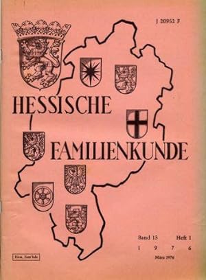 Hessische Familienkunde. Band 13 / Heft 1. Hrsg. von der Arbeitsgemeinschaft der familienkundlich...