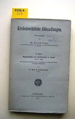 Imagen del vendedor de Brgerschaft und Geistlichkeit in Goslar (1290-1365).q Ein Beitrag zur Geschichte des Verhltnissis von Stadt und Kirche im spteren Mittelalter. a la venta por Augusta-Antiquariat GbR