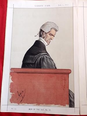 Imagen del vendedor de Barrister & Queen Victoria's equerry. Vanity Fair Lithograph July 1st 1871 entitled "La Reyne le veult" No 139 in the series. a la venta por Colophon Books (UK)