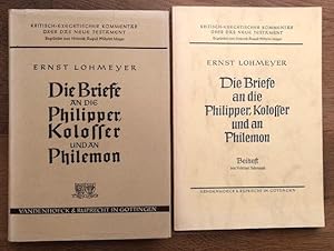 Seller image for Die Briefe an die Philiper, an die Kolosser und an Philemon. for sale by Antiquariat Lohmann