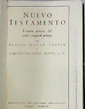 Image du vendeur pour Nuevo testamento. Versin por. mis en vente par Librera y Editorial Renacimiento, S.A.