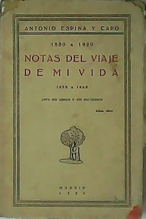 Bild des Verkufers fr Notas del viaje de mi vida. Ante mis libros y mis recuerdos. 1850-1860. zum Verkauf von Librera y Editorial Renacimiento, S.A.