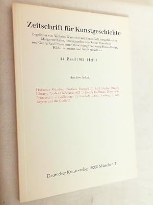 Image du vendeur pour Zeitschrift fr Kunstgeschichte; 44. Band 1981, Heft 4 mis en vente par Versandantiquariat Christian Back