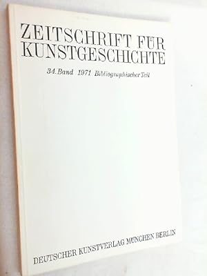 Image du vendeur pour Zeitschrift fr Kunstgeschichte; 34. Band 1971, Heft Bibliographischer Teil mis en vente par Versandantiquariat Christian Back