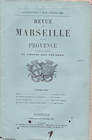 Seller image for Revue de Marseille et de Provence fonde et publie au profit des pauvres - Quinzime anne - Mai 1869, n 2 for sale by Pare Yannick