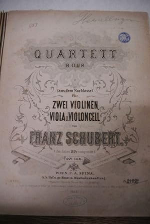 Quartett B-Dur (aus dem Nachlasse) für zwei Violinen, Viola u. Violoncell. Op. 168. (VN 17,707)