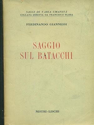 Bild des Verkufers fr Saggio sul Batacchi zum Verkauf von Librodifaccia