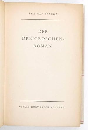 Bild des Verkufers fr Der Dreigroschenroman. zum Verkauf von Antiquariat INLIBRIS Gilhofer Nfg. GmbH