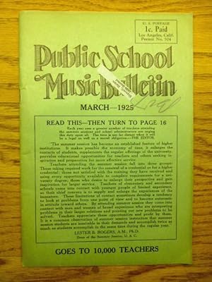 Public School Music Bulletin - March 1925 - booklet