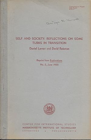 Image du vendeur pour Self and Society: Reflections on Some Turks in Transition mis en vente par stephens bookstore