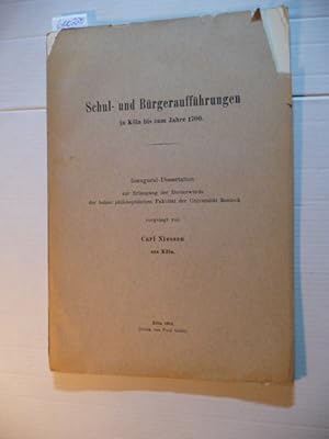 Seller image for Schul- und Brgerauffhrungen in Kln bis zum Jahre 1700. for sale by Gebrauchtbcherlogistik  H.J. Lauterbach